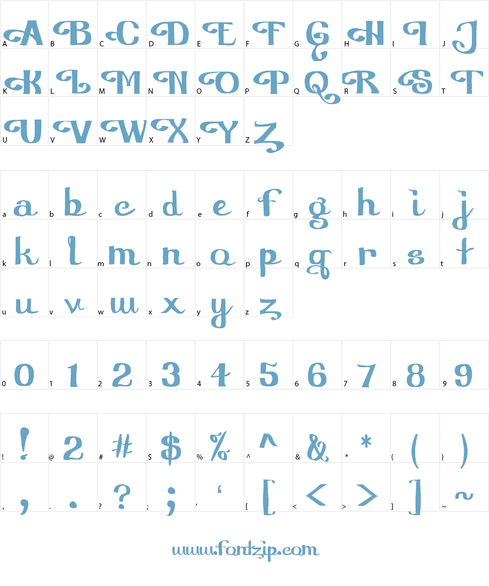 Furngilly Font Character